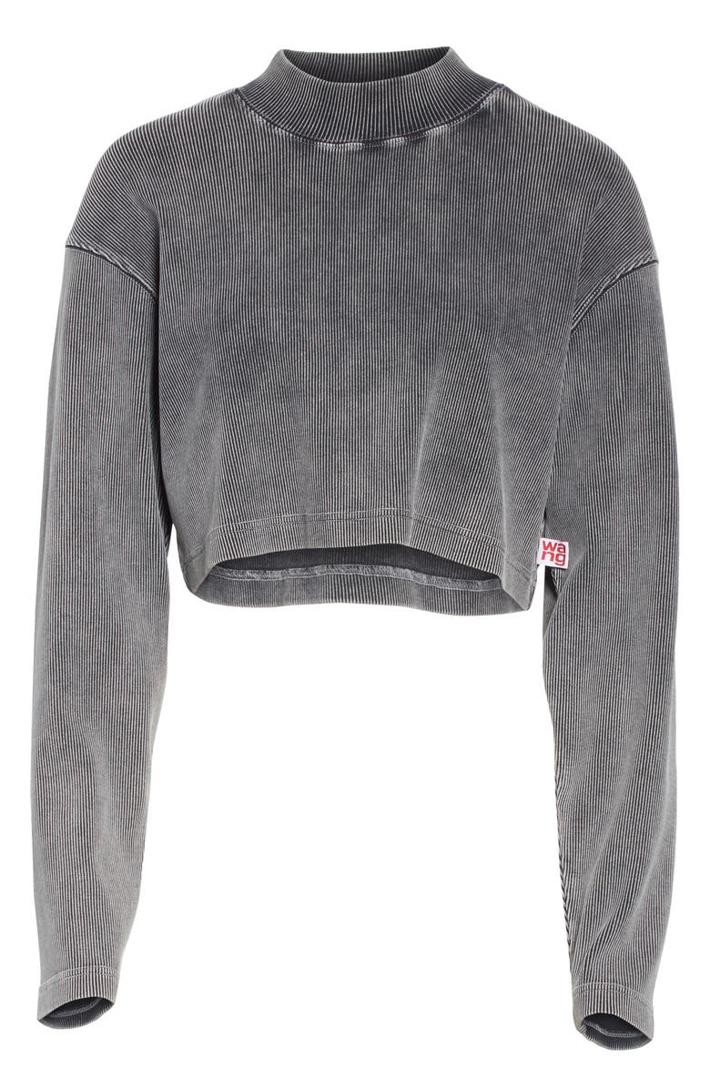 alexanderwang.t Acid Wash Ribbed Crop Top, Alternate, color, 