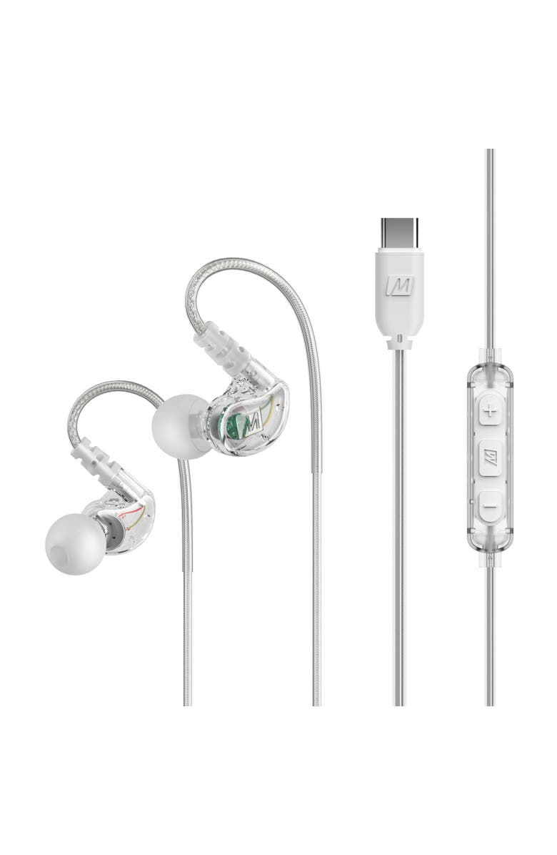 MEE audio M6 In-Ear Sports Headphones with Memory Wire and Headset, Main, color, Clear