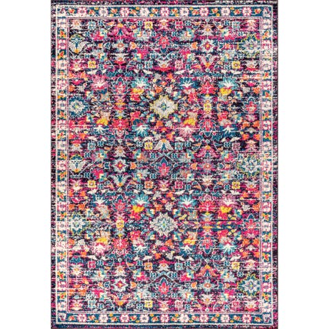 Modern Persian Boho Floral Area Rug