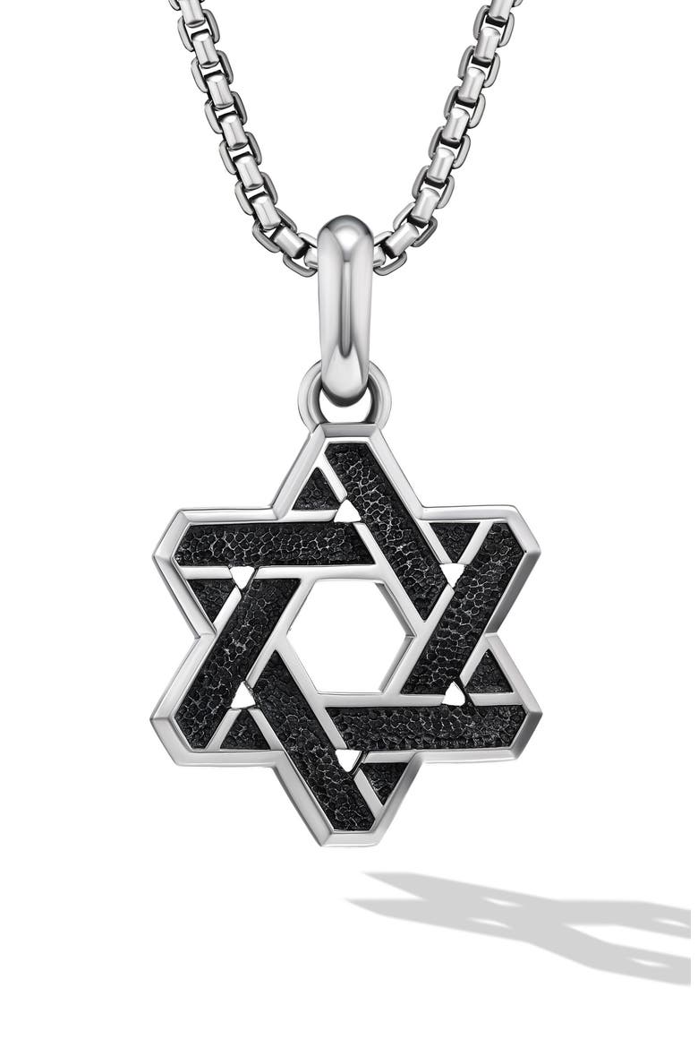 Cable Star of David Amulet, Alternate, color, STERLING SILVER AND 18K GOLD