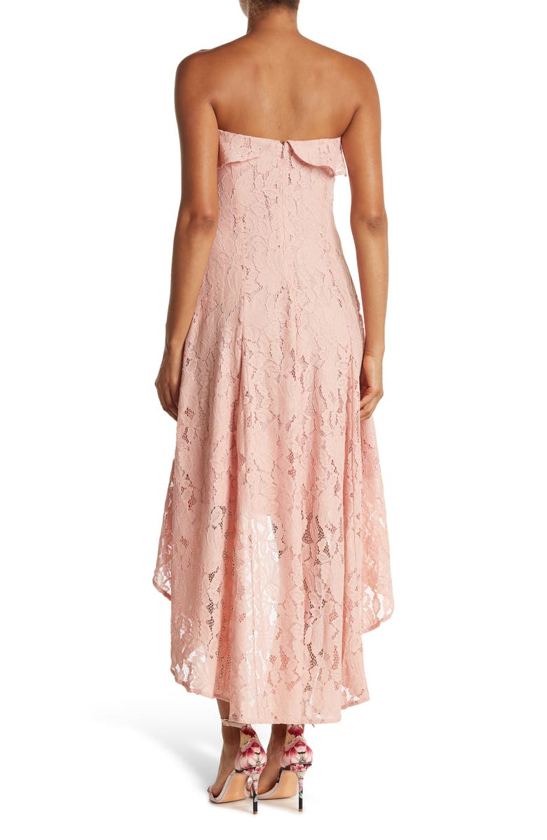 19 Cooper Strapless Lace High/Low Dress, Alternate, color, 