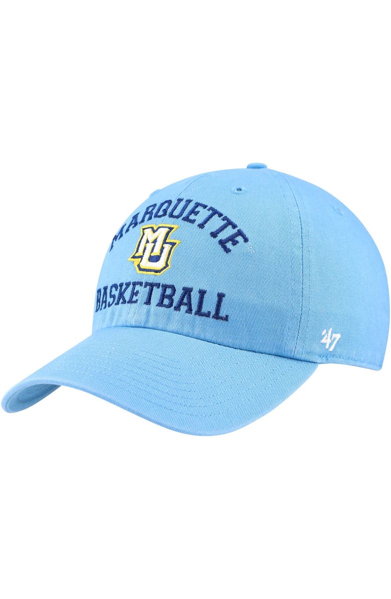 '47 Men's '47 Light Blue Marquette Golden Eagles Clean Up Adjustable Hat, Main, color,