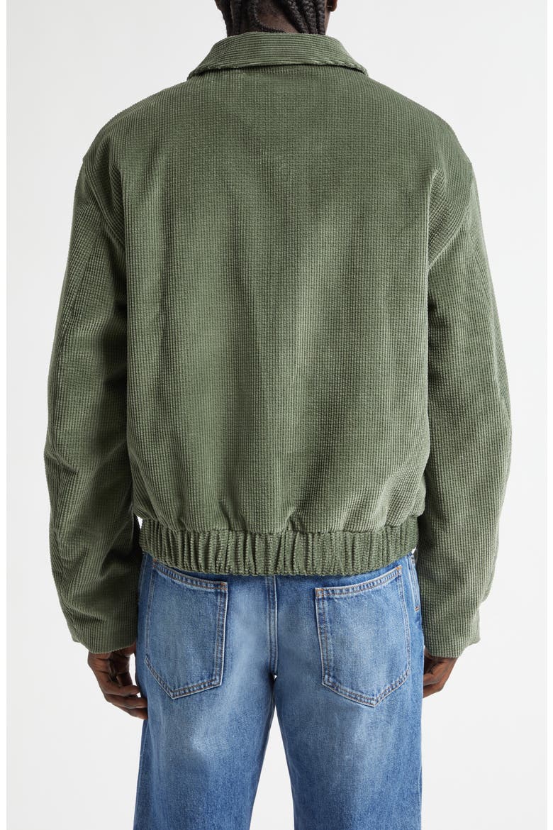 Cotton Waffle Cord Bomber Jacket, Alternate, color, CYPRESS
