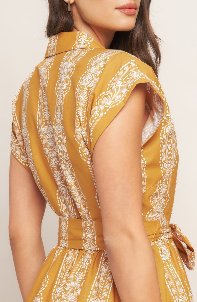 FLYING TOMATO Print Maxi Dress, Alternate, color, Mustard Ivory