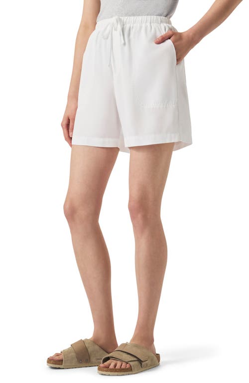 Splendid Angie Tie Waist Chambray Shorts In White