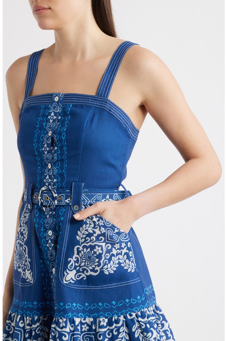 Anise Placed Print Minidress, Alternate, color, NAVY MULTI