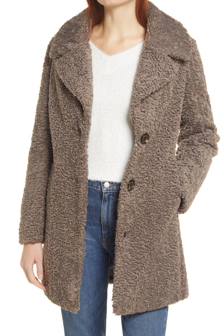 Faux Shearling Jacket, Main, color, MINK