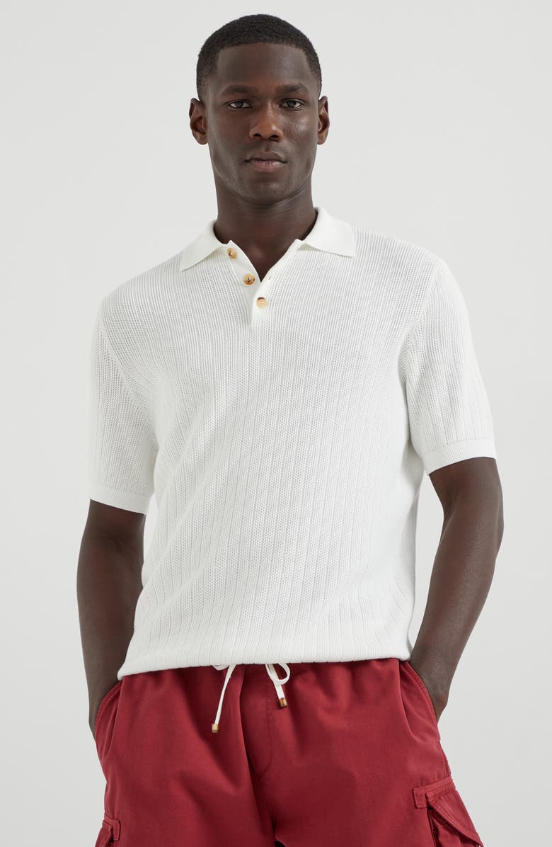 Brunello Cucinelli Wide rib polo, Alternate, color,