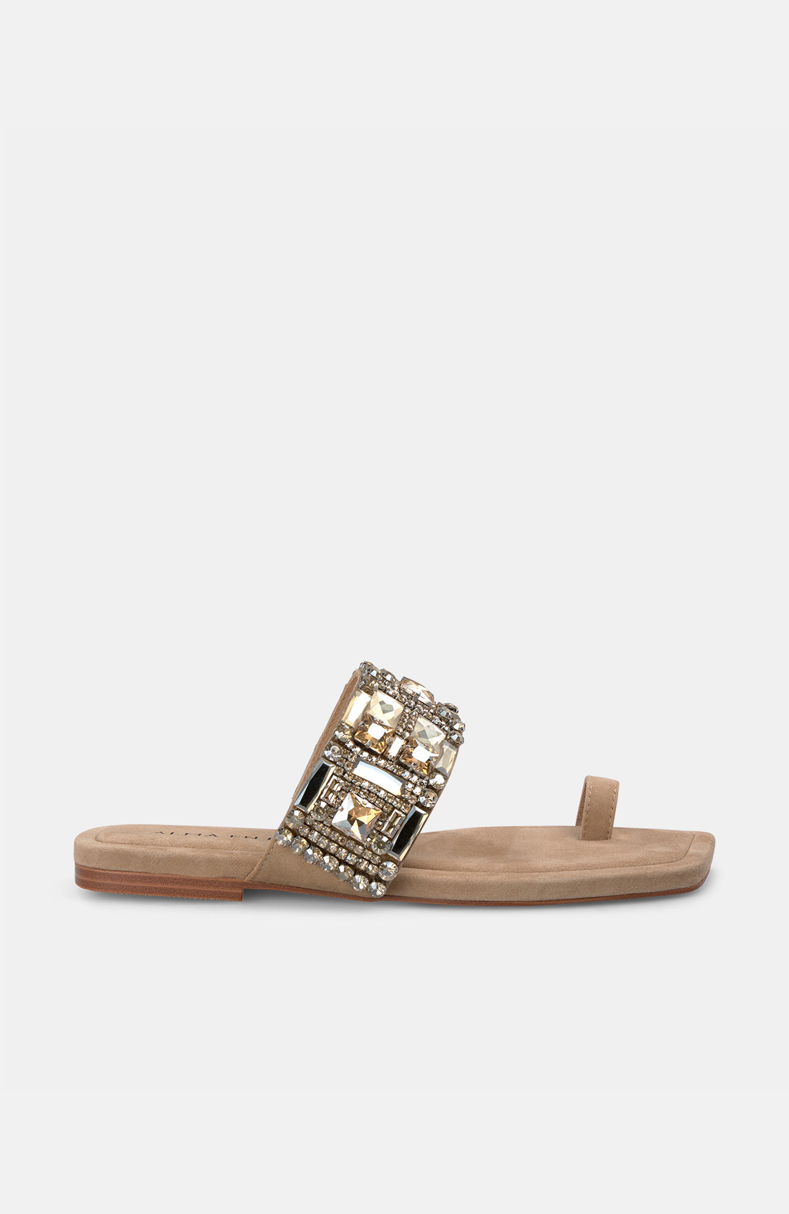 Square Toe Beaded Sandal, Main, color, Beige