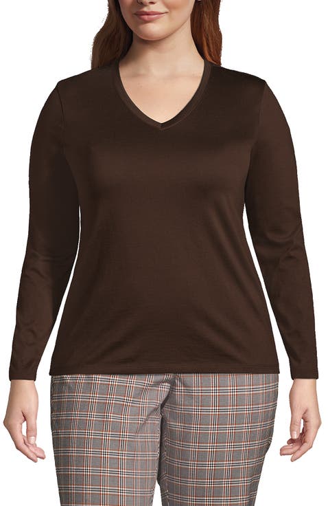 Supima Cotton Long Sleeve V-Neck T-Shirt