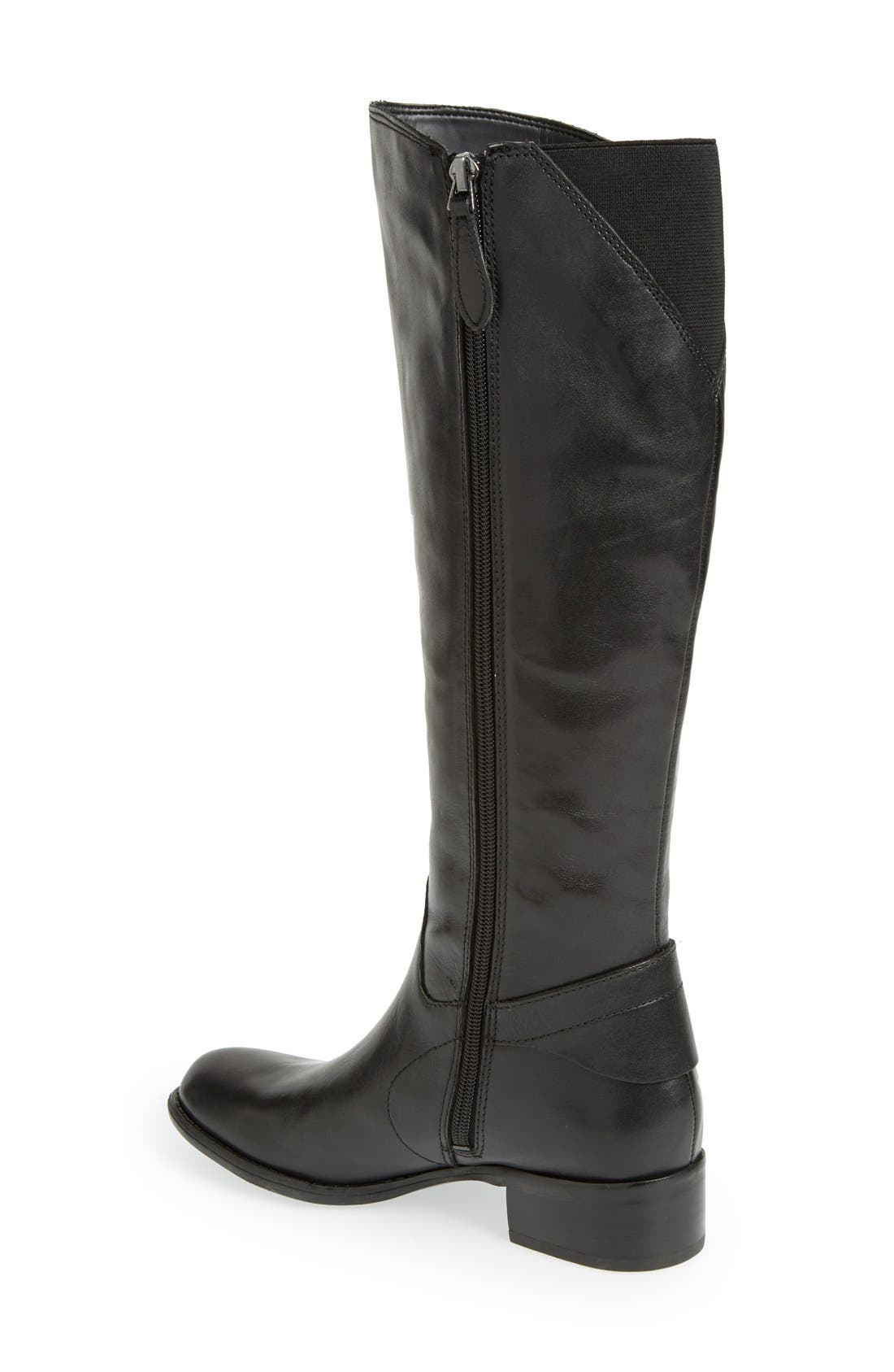 'Craze' Knee High Leather Boot, Alternate, color, BLACK LEATHER