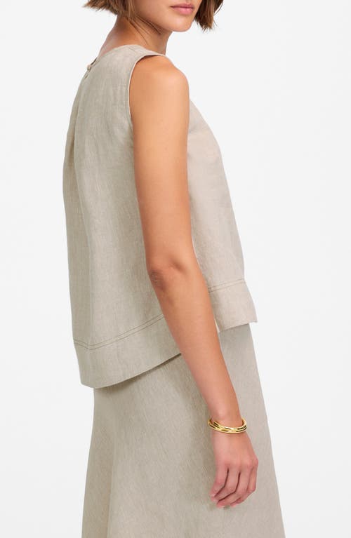 Madewell Pleated Linen Sleeveless Shell Top In Oat