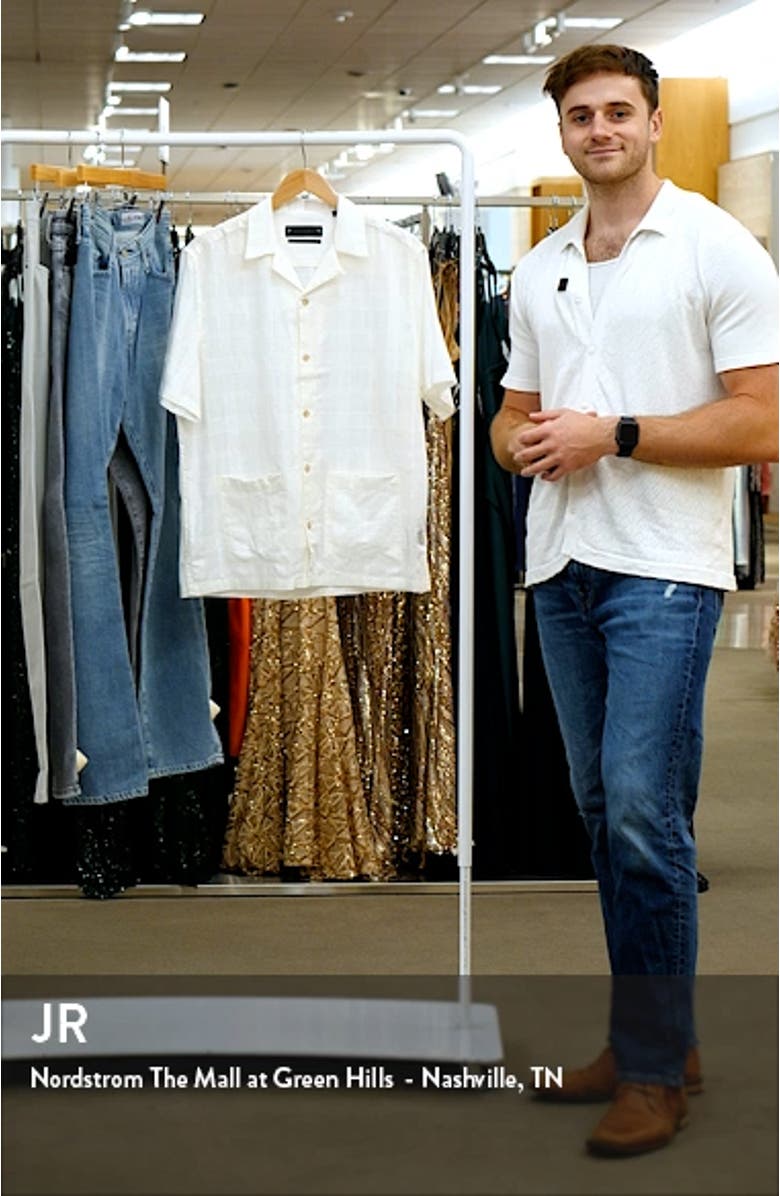 Tonal Plaid Short Sleeve Cotton Camp Shirt, sales video thumbnail