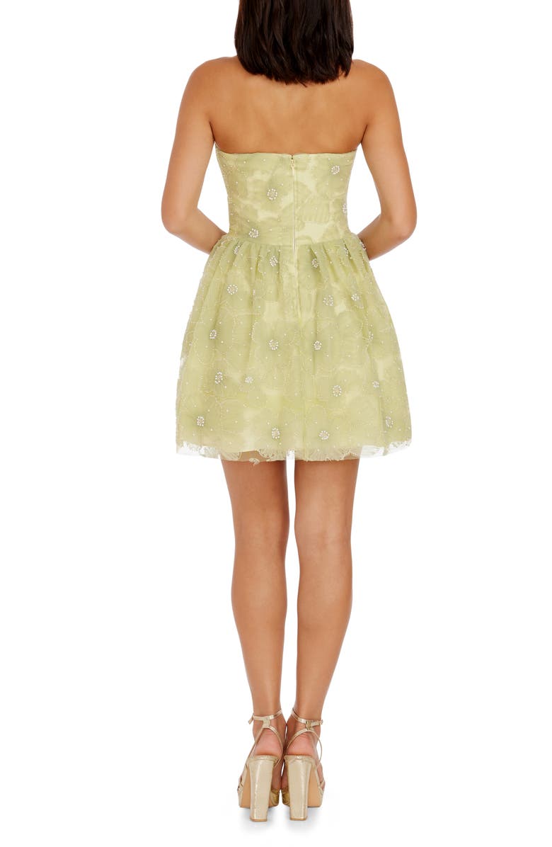 Dress the Population Sasha Floral Strapless Fit & Flare Minidress, Alternate, color, Lime Multi