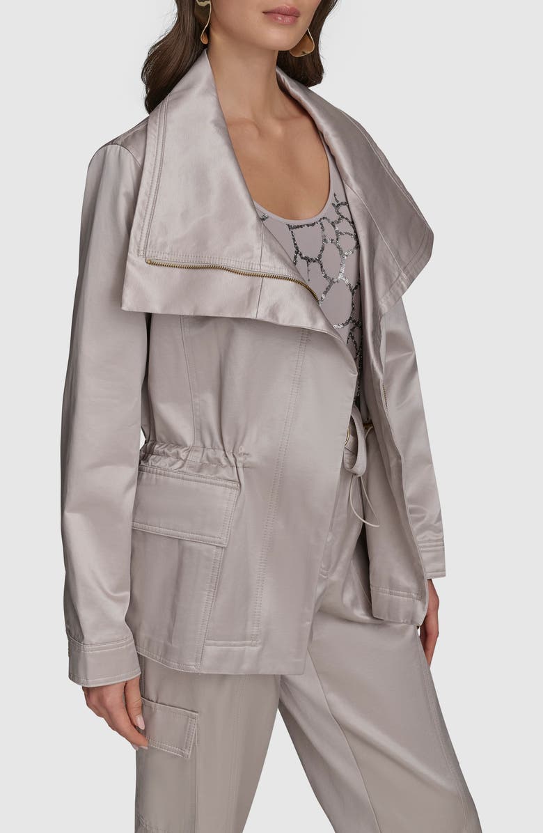 Donna Karan New York Polished Cotton Blend Jacket, Alternate, color, 