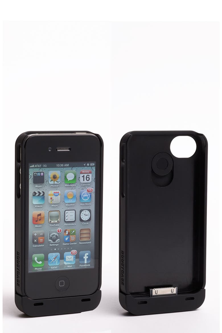 'Hybrid' iPhone 4 & 4S Case & Battery Sleeve, Main, color, BLACK
