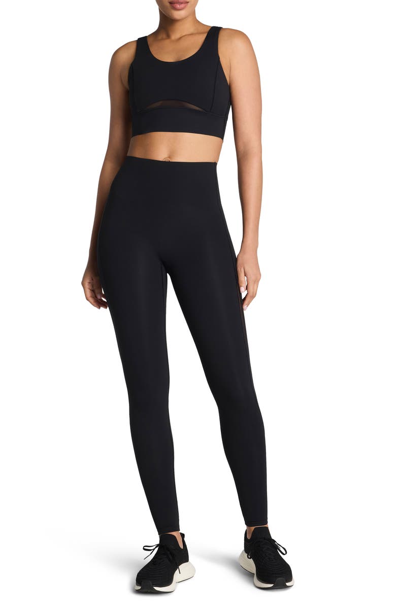 SPANX<sup>®</sup> Meshery Longline Sports Bra, Alternate, color, Very Black