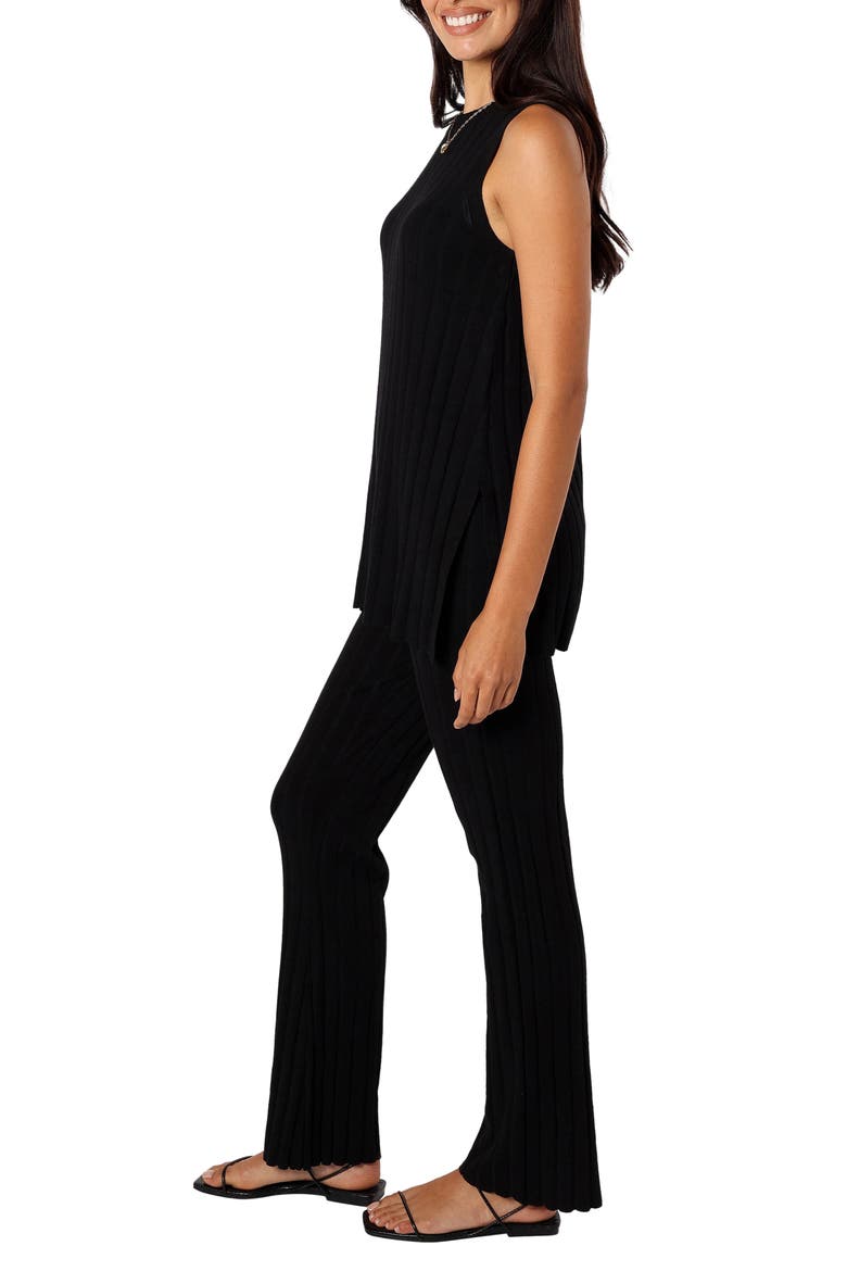 Silvie Wide Rib Sweater Tank & Straight Leg Pants Set, Alternate, color, BLACK