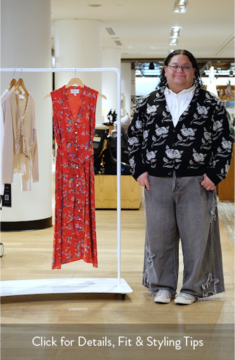 Cheyenne Floral Cotton Blend Sleeveless Shirtdress, sales video thumbnail