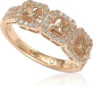 SUZY LEVIAN Three Stone Asscher-Cut CZ Statement Ring