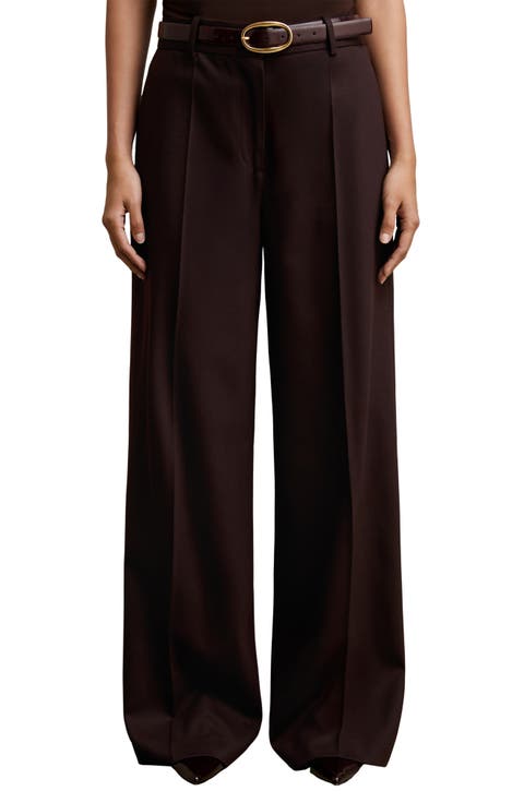 Solene Wool Blend Wide Leg Pants