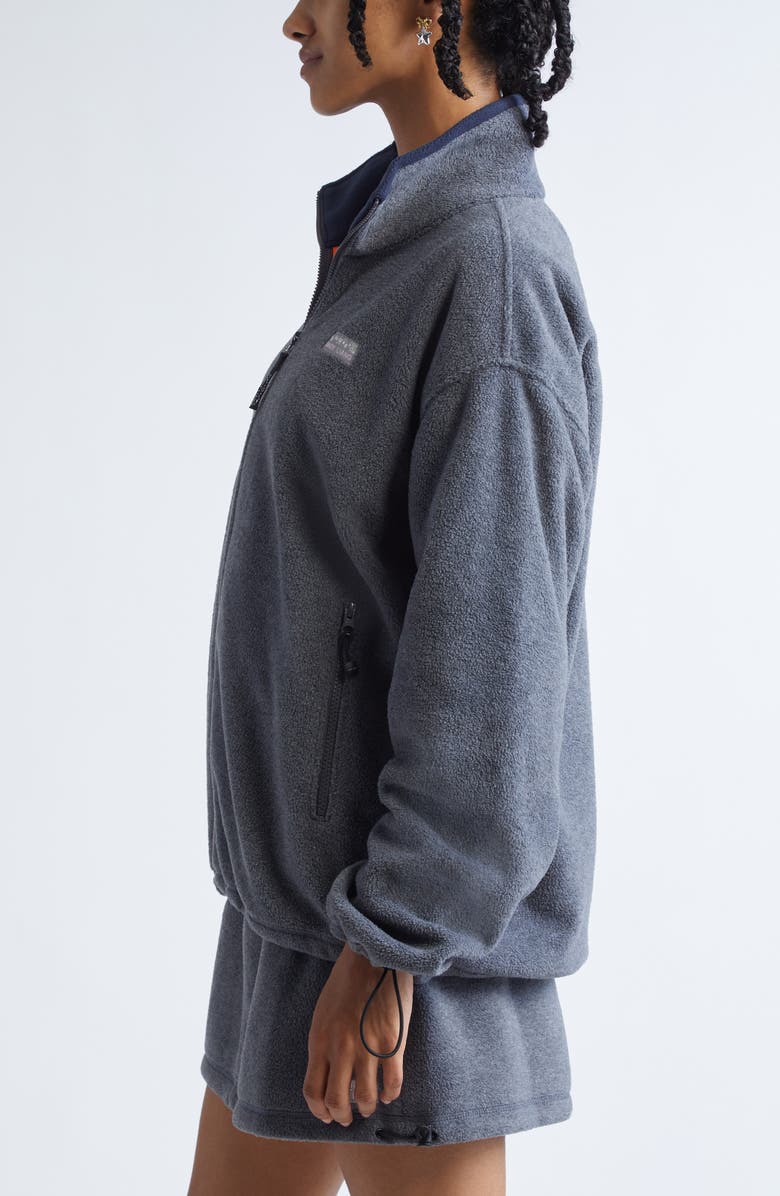 Sandy Liang Ascher Polar Fleece Quarter Zip Pullover, Alternate, color, Grey