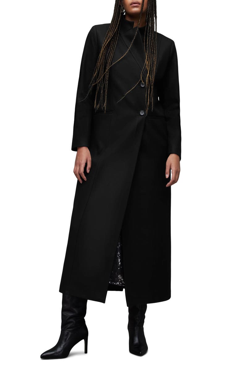 AllSaints Sonnie Wool Blend Coat, Main, color, 