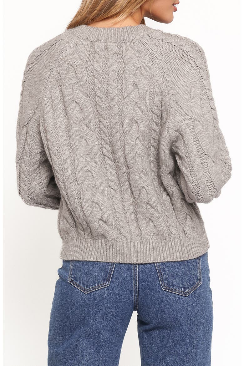 Nika Cable Stitch Cardigan, Alternate, color, GREY