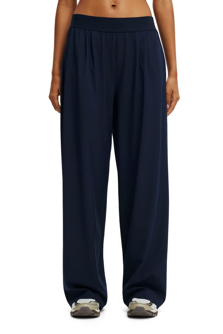 Women's Active Studio Woven Elastic Pant, Main, color, Prep Sport Navy