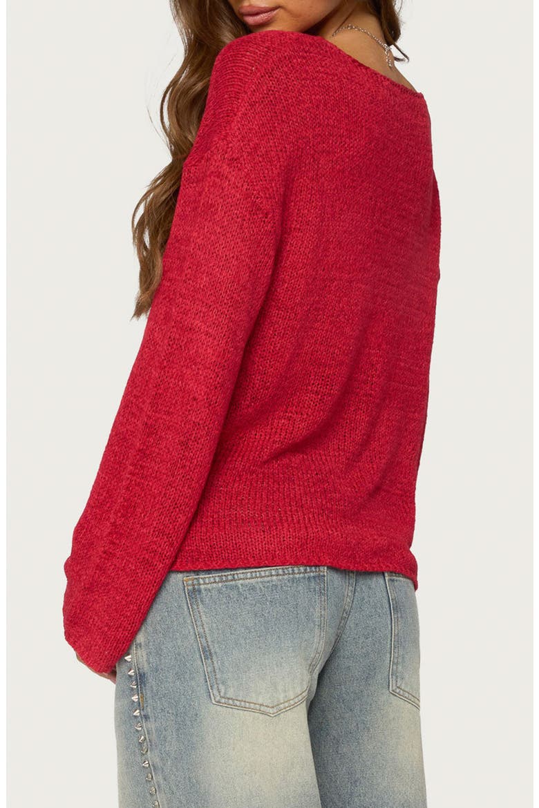 Drop Shoulder Sweater, Alternate, color, RED