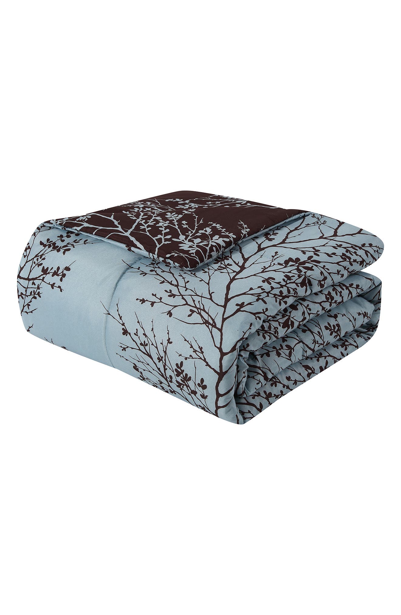 VCNY HOME 8-Piece Blue Chocolate Leaf Bedding Set