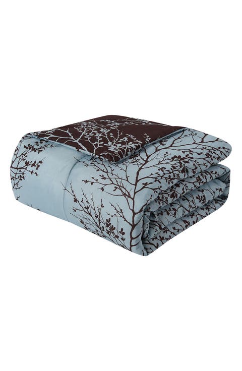 8-Piece Blue Chocolate Leaf Bedding Set