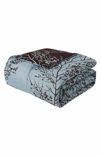 VCNY HOME 8-Piece Blue Chocolate Leaf Bedding Set