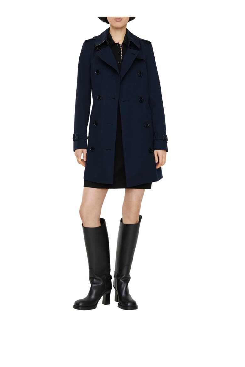Short Chelsea Heritage Trench Coat, Alternate, color, Coal blue