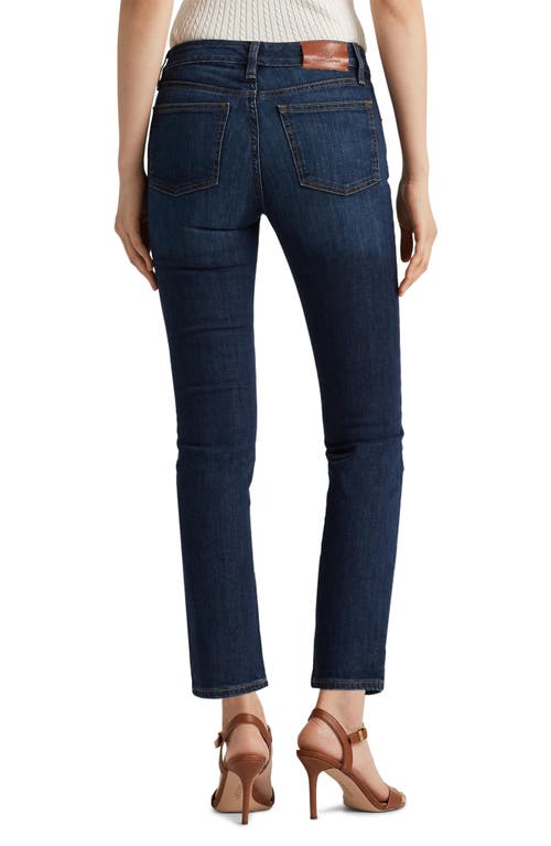 Ralph Lauren Lauren Mid Rise Straight Leg Jeans In Deep Royal Wash Denim
