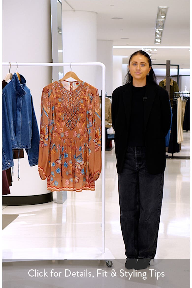 Boho Enchance Long Sleeve Floral Minidress video