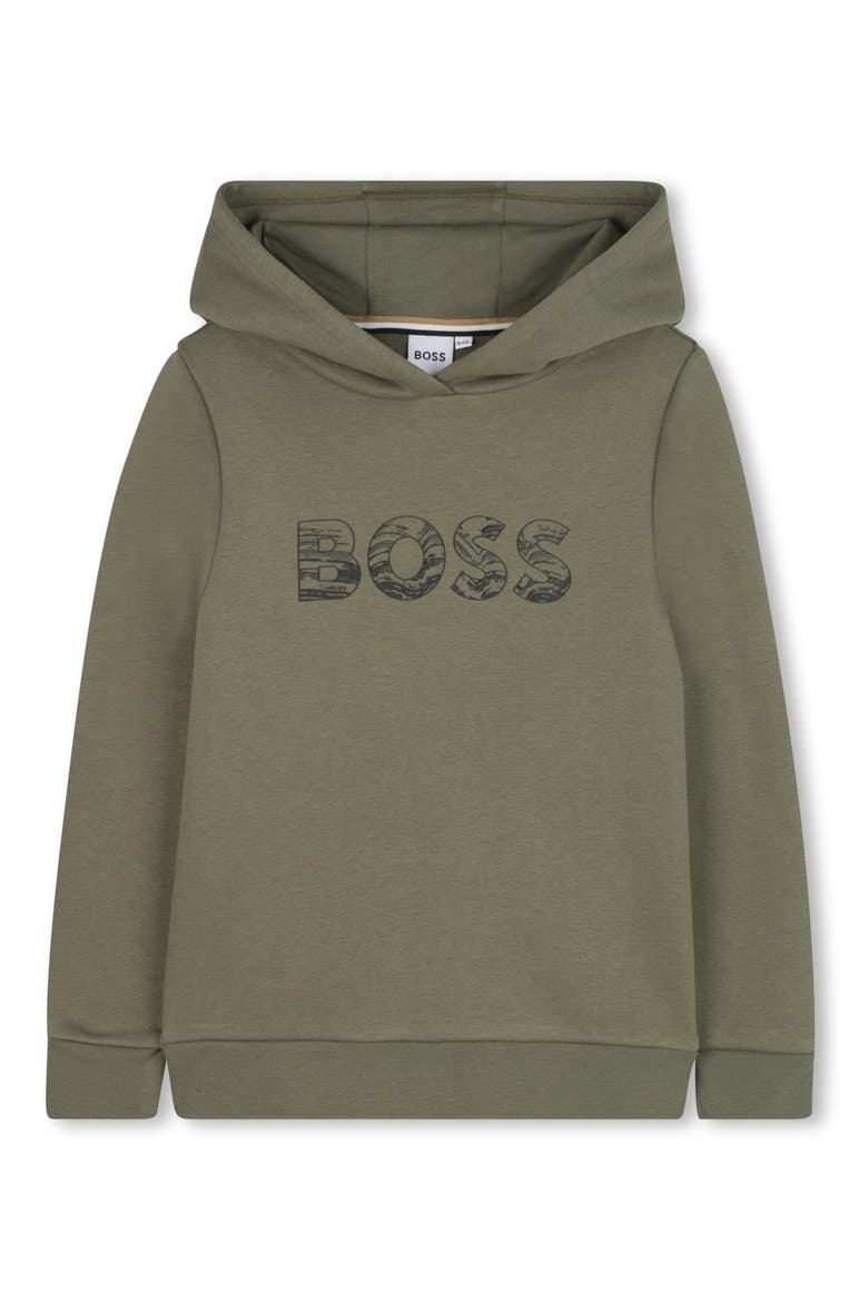 Kids' Cotton Blend Pullover Hoodie, Main, color, GREEN