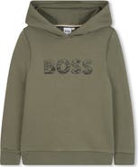 BOSS Kidswear Kids' Cotton Blend Pullover Hoodie