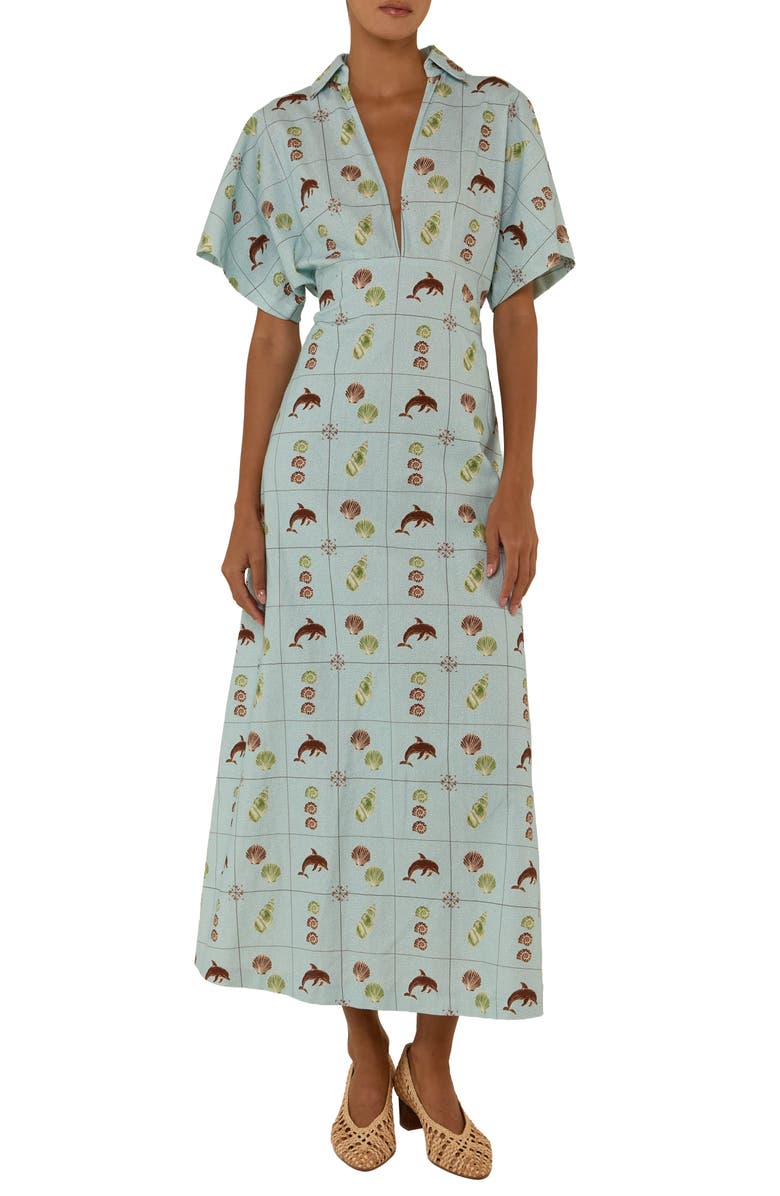 Palm Noosa Jasmine Dress, Main, color, Seashell Tile