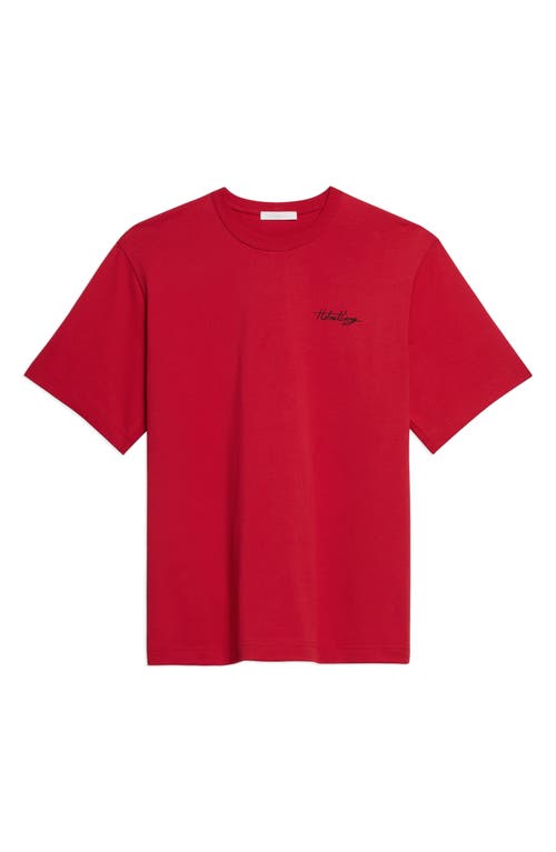 Helmut Lang Relaxed Fit Graphic Logo Tee In Red