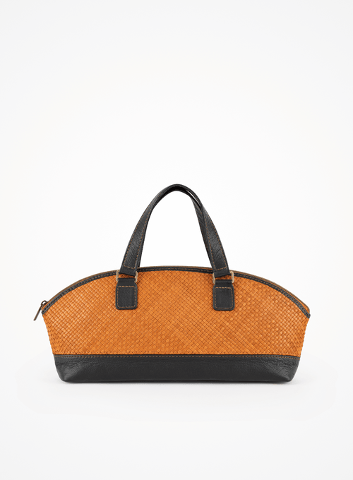 Deux Mains Satchel Bowler Bag In Brown