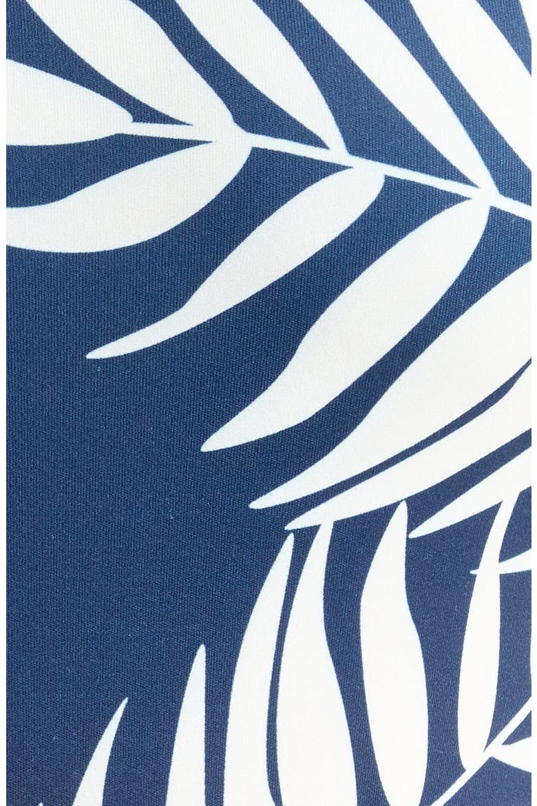One-Shoulder O-Ring One-Piece Swimsuit, Alternate, color, NAVY PARADISE FOLIAGE