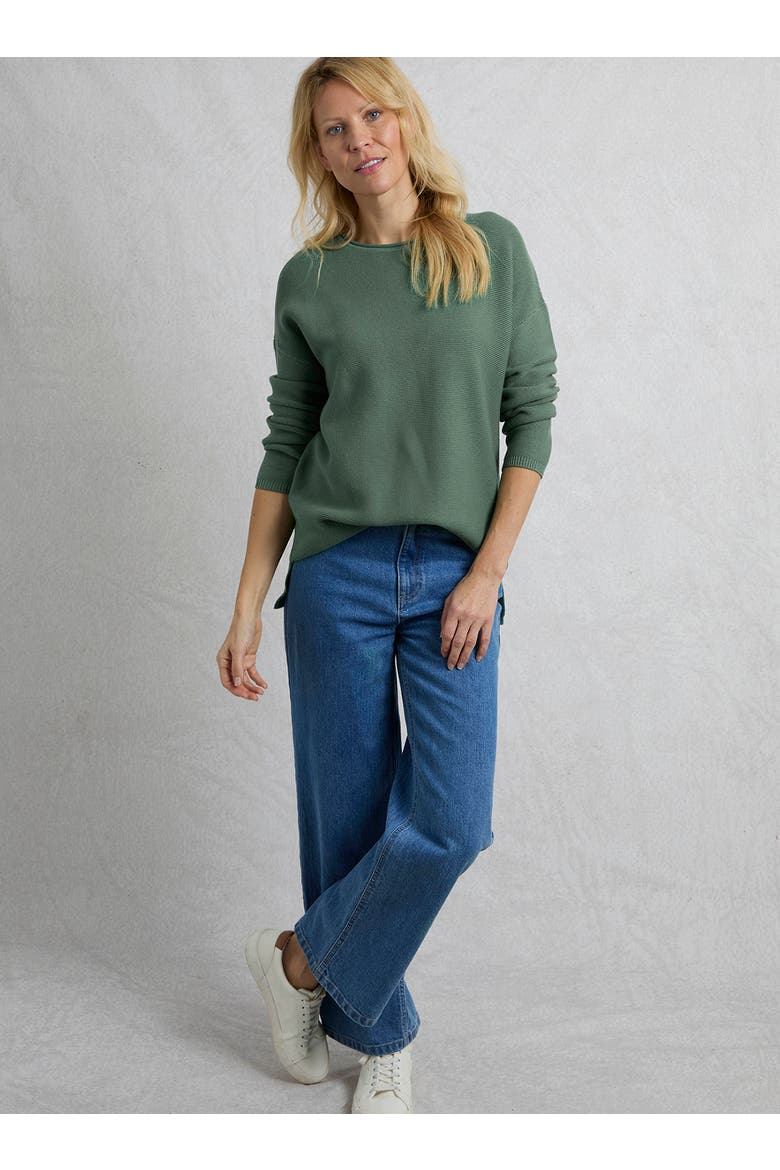 Dalla Knitted Crew Neck Jumper, Alternate, color, Dark Jade