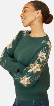 Yumi Sequin Star Sleeves Jumper