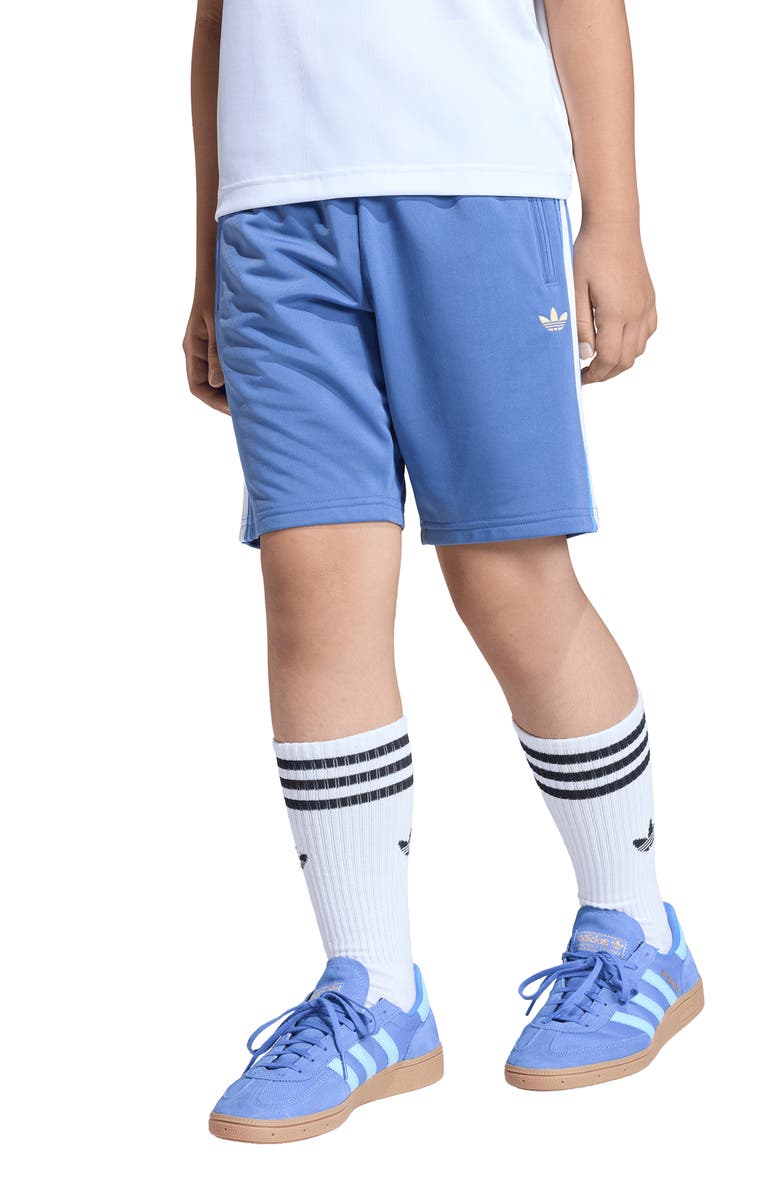 adidas Originals Kids' Firebird Track Shorts, Alternate, color, Crew Blue/ Light Football Gold