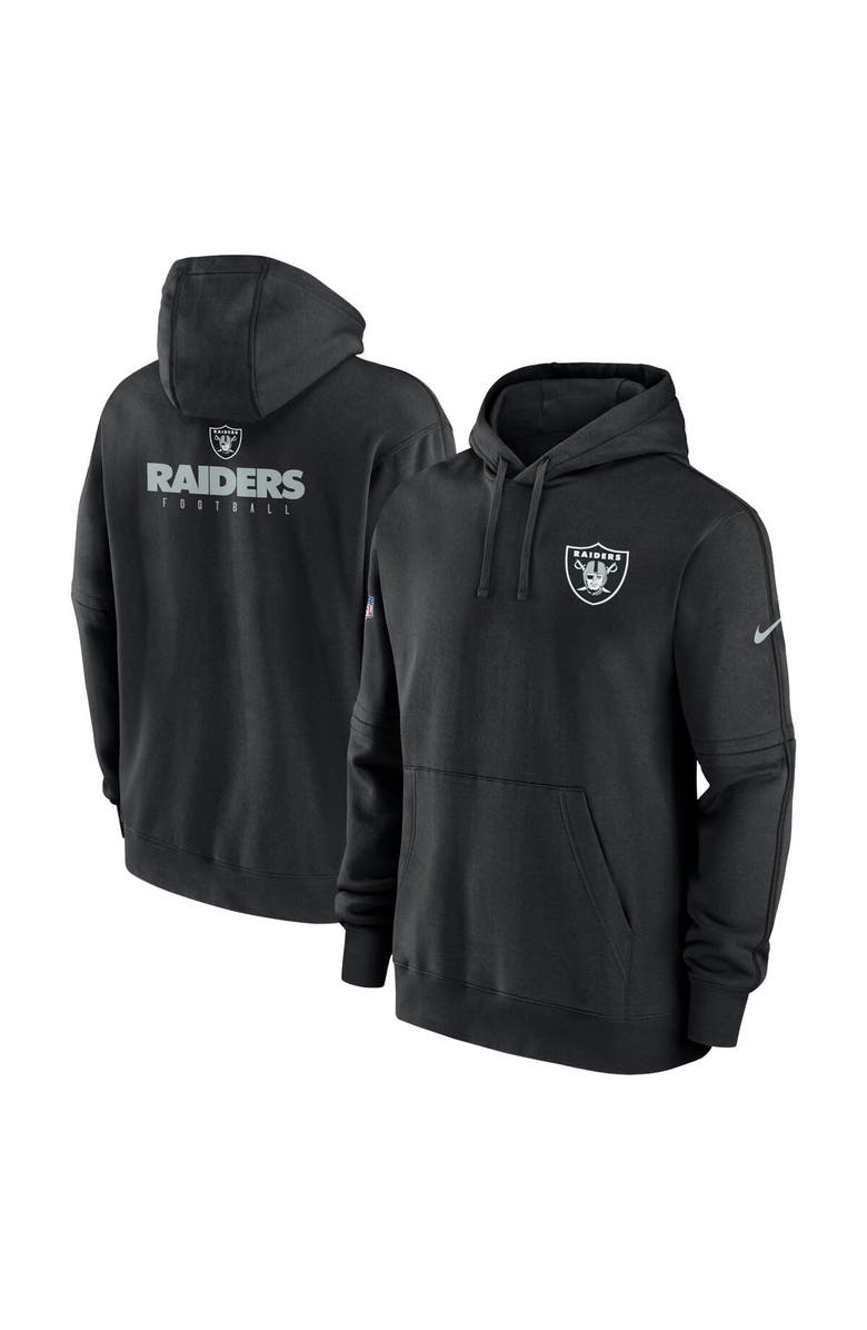 Nike Men's Nike Black Las Vegas Raiders Sideline Club Fleece Pullover Hoodie, Main, color, 