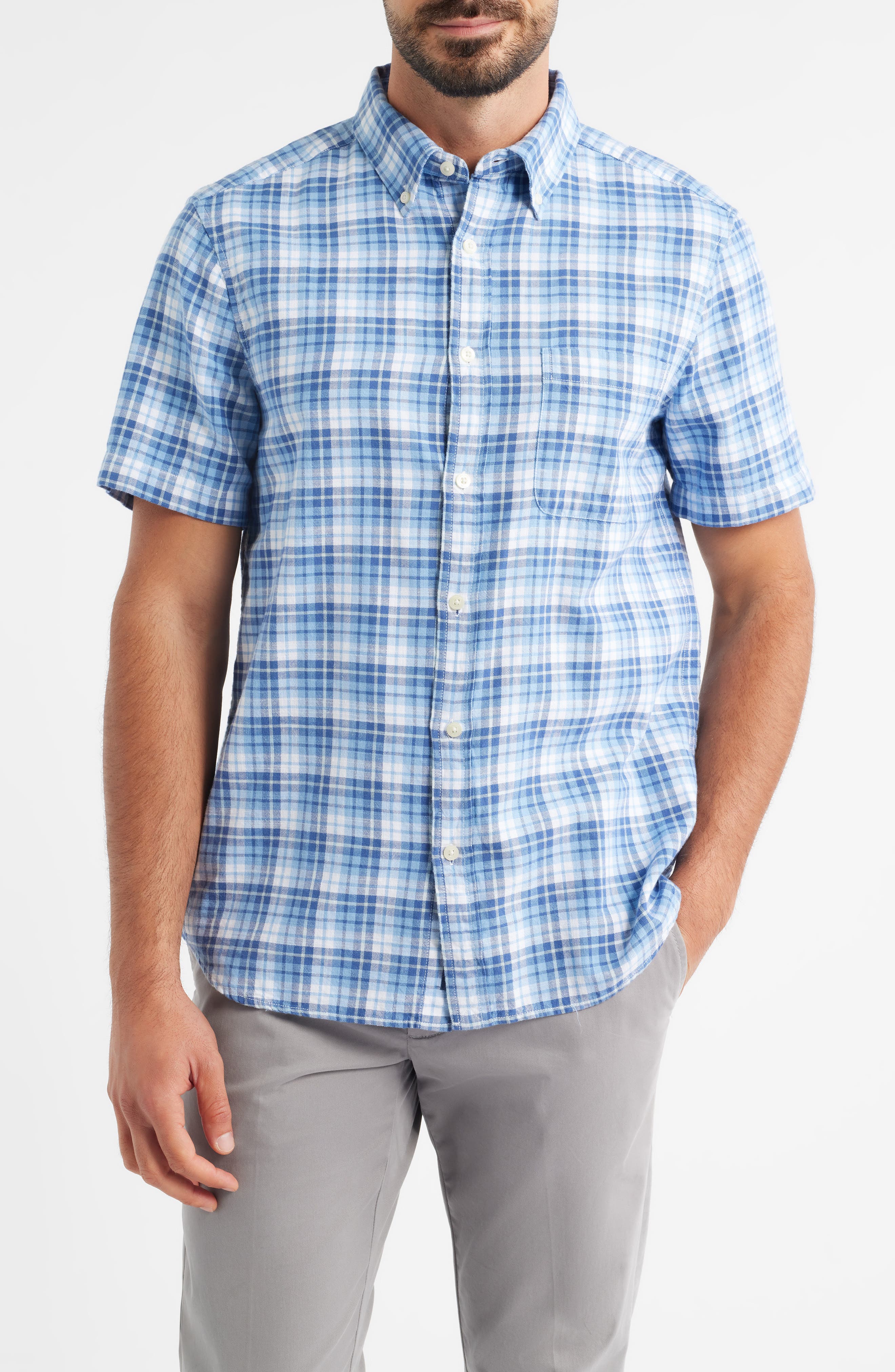 vineyard vines Coskata Island Plaid Short Sleeve Button-Down Shirt