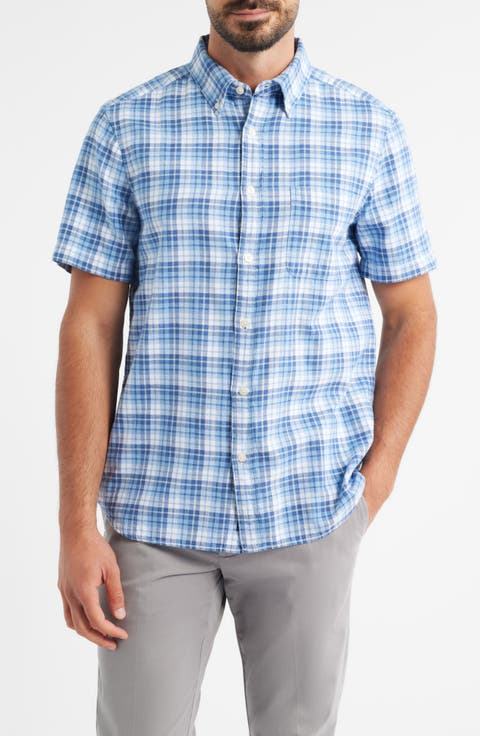 Coskata Island Plaid Short Sleeve Button-Down Shirt