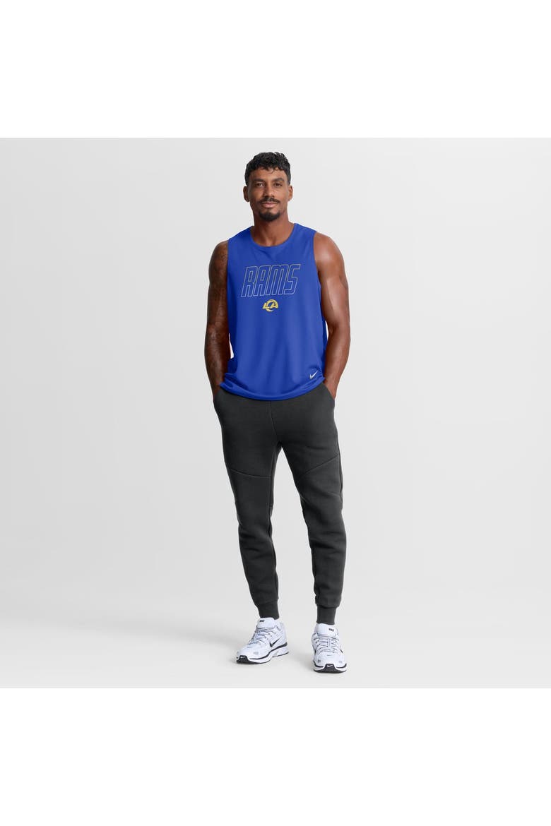 Men's Nike Royal Los Angeles Rams Kickoff Miler Dri-FIT Tank​ Top, Alternate, color, Royal