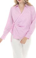 RAIN AND ROSE Stripe Wrap Top